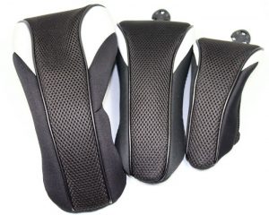 Golfschlägerhauben Headcover 3er Set, schwarz