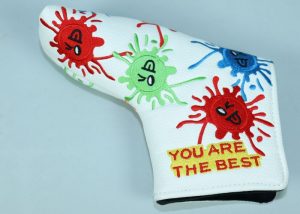 Golf Putterhaube *Smiling Face* Headcover Blade PU-Leder