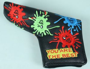 Golf Putterhaube *Smiling Face* Headcover Blade PU-Leder