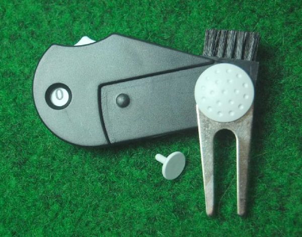 Pitchgabel mit Ballmarker, Bürste, Schlagzähler und Clip   *Neu* – Bild 3